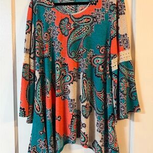 Colorful Paisley Tunic Top